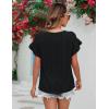 imageBlooming Jelly Womens Blouses Dressy Causal Short Petal Sleeve Polka Dot Business Tops Ladies Summer 2024 Trendy Work ShirtBlack