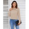 imageBlooming Jelly Womens Business Casual Tops Elegant Tie Neck Long Sleeve Dressy Fall Blouses 2024 Ladies Trendy Work ShirtsApricot