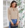 imageBlooming Jelly Womens Business Casual Tops Elegant Tie Neck Long Sleeve Dressy Fall Blouses 2024 Ladies Trendy Work ShirtsApricot