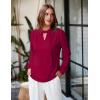 imageBlooming Jelly Womens Business Casual Tops Elegant Tie Neck Long Sleeve Dressy Fall Blouses 2024 Ladies Trendy Work ShirtsDeep Red