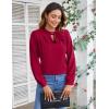 imageBlooming Jelly Womens Business Casual Tops Elegant Tie Neck Long Sleeve Dressy Fall Blouses 2024 Ladies Trendy Work ShirtsDeep Red