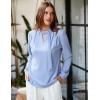 imageBlooming Jelly Womens Business Casual Tops Elegant Tie Neck Long Sleeve Dressy Fall Blouses 2024 Ladies Trendy Work ShirtsPale Cerulean