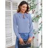 imageBlooming Jelly Womens Business Casual Tops Elegant Tie Neck Long Sleeve Dressy Fall Blouses 2024 Ladies Trendy Work ShirtsPale Cerulean