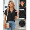 imageBlooming Jelly Womens Button Down Shirts Business Casual Outfits Dressy Work Blouses 2025 Short Sleeve Summer TopsBlack