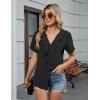 imageBlooming Jelly Womens Button Down Shirts Business Casual Outfits Dressy Work Blouses 2025 Short Sleeve Summer TopsBlack