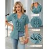 imageBlooming Jelly Womens Button Down Shirts Business Casual Outfits Dressy Work Blouses 2025 Short Sleeve Summer TopsTurquoise