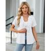 imageBlooming Jelly Womens Button Down Shirts Business Casual Outfits Dressy Work Blouses 2025 Short Sleeve Summer TopsWhite