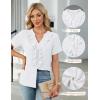 imageBlooming Jelly Womens Button Down Shirts Business Casual Outfits Dressy Work Blouses 2025 Short Sleeve Summer TopsWhite