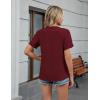 imageBlooming Jelly Womens Button Down Shirts Business Casual Outfits Dressy Work Blouses 2025 Short Sleeve Summer TopsWine Red