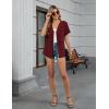 imageBlooming Jelly Womens Button Down Shirts Business Casual Outfits Dressy Work Blouses 2025 Short Sleeve Summer TopsWine Red