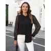 imageBlooming Jelly Womens Button Down Shirts Lace Long Sleeve Dressy Tops Pleated Fall Business Casual Blouses 2024Black