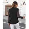 imageBlooming Jelly Womens Button Down Shirts Lace Long Sleeve Dressy Tops Pleated Fall Business Casual Blouses 2024Black