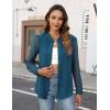 imageBlooming Jelly Womens Button Down Shirts Lace Long Sleeve Dressy Tops Pleated Fall Business Casual Blouses 2024Dark Cyan