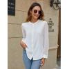 imageBlooming Jelly Womens Button Down Shirts Lace Long Sleeve Dressy Tops Pleated Fall Business Casual Blouses 2024White