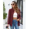 imageBlooming Jelly Womens Button Down Shirts Lace Long Sleeve Dressy Tops Pleated Fall Business Casual Blouses 2024Wine Red
