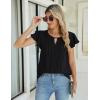 imageBlooming Jelly Womens Dressy Casual Blouse Ruffle Sleeve Business Casual Top Cut Out Short Sleeve Shirt 2024Black
