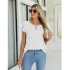 imageBlooming Jelly Womens Dressy Casual Blouse Ruffle Sleeve Business Casual Top Cut Out Short Sleeve Shirt 2024White