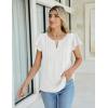 imageBlooming Jelly Womens Dressy Casual Blouse Ruffle Sleeve Business Casual Top Cut Out Short Sleeve Shirt 2024White