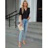 imageBlooming Jelly Womens Dressy Casual Blouse Short Puff Sleeve V Neck Lace Tops Summer Trendy Cute Ladies Business Work ShirtBlack
