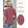 imageBlooming Jelly Womens Dressy Casual Blouse Short Puff Sleeve V Neck Lace Tops Summer Trendy Cute Ladies Business Work ShirtCoral Pink