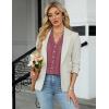 imageBlooming Jelly Womens Dressy Casual Blouse Short Puff Sleeve V Neck Lace Tops Summer Trendy Cute Ladies Business Work ShirtCoral Pink