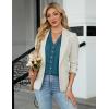 imageBlooming Jelly Womens Dressy Casual Blouse Short Puff Sleeve V Neck Lace Tops Summer Trendy Cute Ladies Business Work ShirtTeal