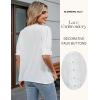 imageBlooming Jelly Womens Dressy Casual Blouse Short Puff Sleeve V Neck Lace Tops Summer Trendy Cute Ladies Business Work ShirtWhite
