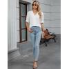imageBlooming Jelly Womens Dressy Casual Blouse Short Puff Sleeve V Neck Lace Tops Summer Trendy Cute Ladies Business Work ShirtWhite