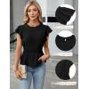 imageBlooming Jelly Womens Dressy Casual Blouses Business Ruffle Short Sleeve Tops Summer Crew Neck Peplum ShirtsBlack
