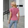 imageBlooming Jelly Womens Dressy Casual Blouses Business Ruffle Short Sleeve Tops Summer Crew Neck Peplum ShirtsPink