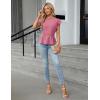 imageBlooming Jelly Womens Dressy Casual Blouses Business Ruffle Short Sleeve Tops Summer Crew Neck Peplum ShirtsPink