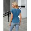 imageBlooming Jelly Womens Dressy Casual Blouses Business Ruffle Short Sleeve Tops Summer Crew Neck Peplum ShirtsTurquoise
