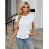imageBlooming Jelly Womens Dressy Casual Blouses Business Ruffle Short Sleeve Tops Summer Crew Neck Peplum ShirtsWhite