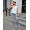 imageBlooming Jelly Womens Dressy Casual Blouses Business Ruffle Short Sleeve Tops Summer Crew Neck Peplum ShirtsWhite