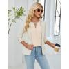 imageBlooming Jelly Womens Dressy Casual Blouses Keyhole Business Work Tops 34 Ruffle Sleeve Pleated Summer Shirts 2025Apricot