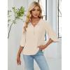 imageBlooming Jelly Womens Dressy Casual Blouses Keyhole Business Work Tops 34 Ruffle Sleeve Pleated Summer Shirts 2025Apricot