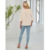 imageBlooming Jelly Womens Dressy Casual Blouses Keyhole Business Work Tops 34 Ruffle Sleeve Pleated Summer Shirts 2025Apricot