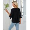imageBlooming Jelly Womens Dressy Casual Blouses Keyhole Business Work Tops 34 Ruffle Sleeve Pleated Summer Shirts 2025Black