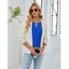 imageBlooming Jelly Womens Dressy Casual Blouses Keyhole Business Work Tops 34 Ruffle Sleeve Pleated Summer Shirts 2025Blue