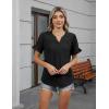 imageBlooming Jelly Womens Dressy Casual Tops Business Work Blouses Bell Short Sleeve Button Down Shirts 2025 Summer OutfitsBlack