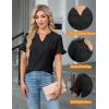 imageBlooming Jelly Womens Dressy Casual Tops Business Work Blouses Bell Short Sleeve Button Down Shirts 2025 Summer OutfitsBlack
