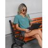 imageBlooming Jelly Womens Dressy Casual Tops Business Work Blouses Bell Short Sleeve Button Down Shirts 2025 Summer OutfitsTurquoise