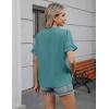 imageBlooming Jelly Womens Dressy Casual Tops Business Work Blouses Bell Short Sleeve Button Down Shirts 2025 Summer OutfitsTurquoise