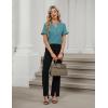 imageBlooming Jelly Womens Dressy Casual Tops Business Work Blouses Bell Short Sleeve Button Down Shirts 2025 Summer OutfitsTurquoise