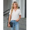 imageBlooming Jelly Womens Dressy Casual Tops Business Work Blouses Bell Short Sleeve Button Down Shirts 2025 Summer OutfitsWhite