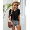 imageBlooming Jelly Womens Dressy Casual Tops Petal Sleeve Work Shirts Pleated Business Summer Outfits 2025Black
