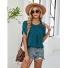 imageBlooming Jelly Womens Dressy Casual Tops Petal Sleeve Work Shirts Pleated Business Summer Outfits 2025Blue Green