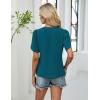 imageBlooming Jelly Womens Dressy Casual Tops Petal Sleeve Work Shirts Pleated Business Summer Outfits 2025Blue Green