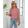 imageBlooming Jelly Womens Dressy Casual Tops Petal Sleeve Work Shirts Pleated Business Summer Outfits 2025Pink