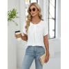 imageBlooming Jelly Womens Dressy Casual Tops Petal Sleeve Work Shirts Pleated Business Summer Outfits 2025White